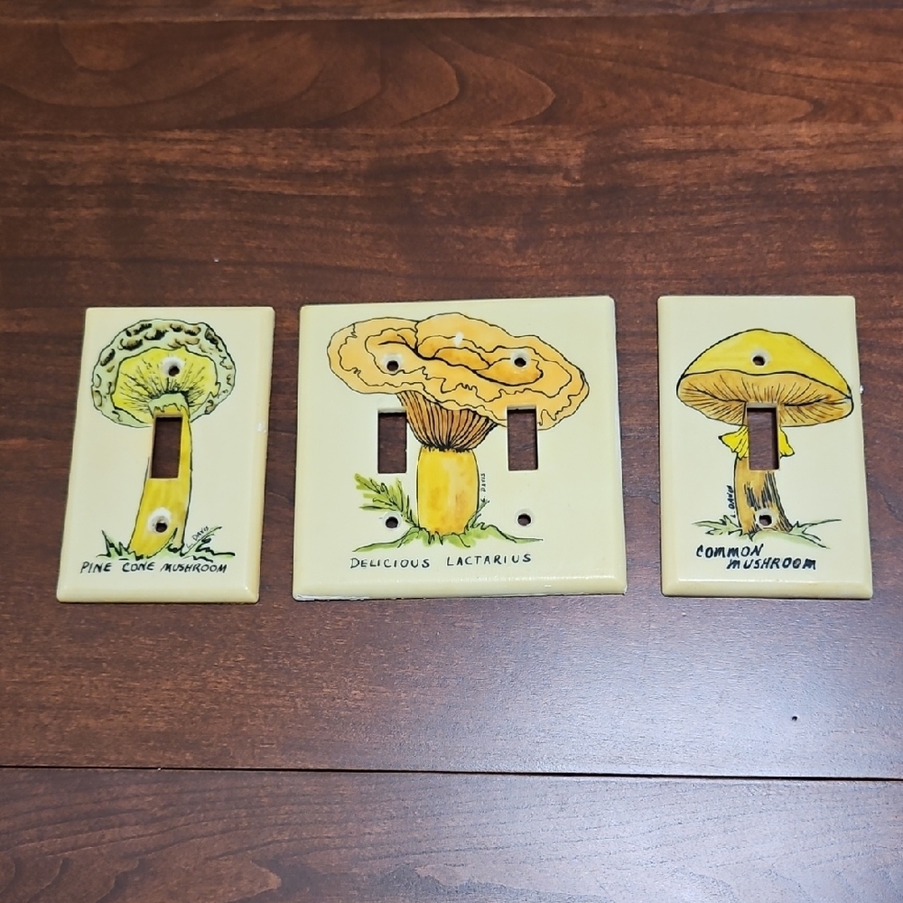 Set Of 3 Light Switch Plates, One Double, 2 Single